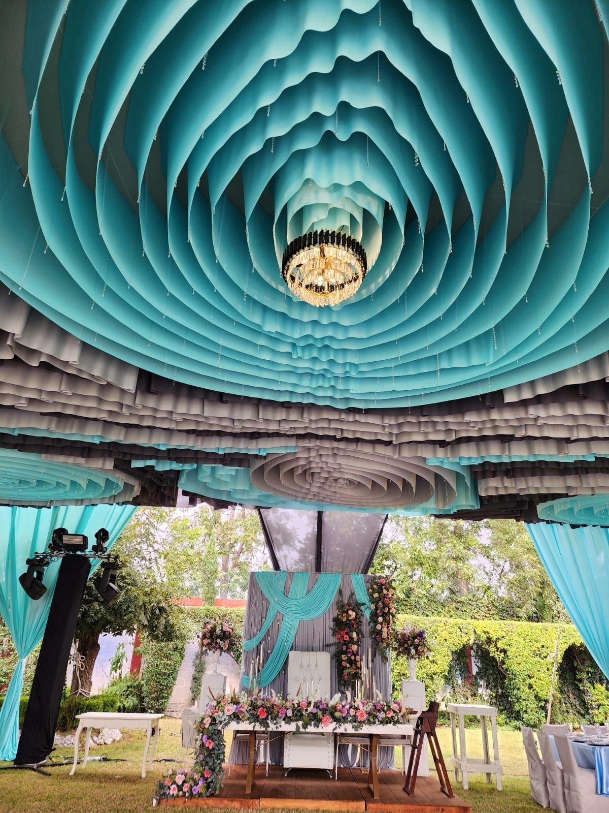 Decoración de boda en tonos turquesa